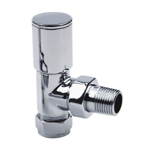 Luxury Round Angled Radiator Valves (Pair) – Polished Chrome