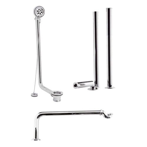 Luxury Traditional Roll Top Bath Waste Pack, Chrome