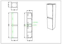 Marbelle 1200 Tall Boy cabinet Davos Oak