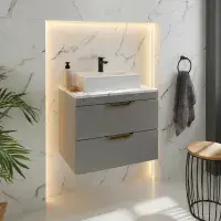Marbelle 600 Wall Hung Counter Top Unit - Various Colours