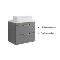 Marbelle 600 Wall Hung Counter Top Unit - Various Colours