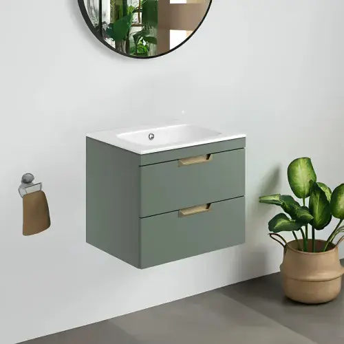 Marbelle Green 600mm Vanity Unit inc Basin