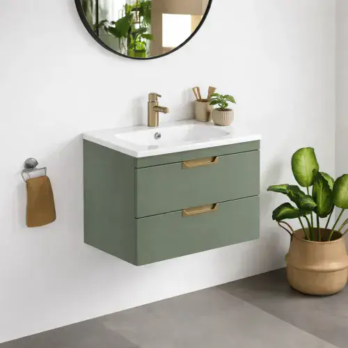 Marbelle Green 600mm Vanity Unit inc Basin