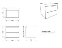 Marbelle Green 600mm Wall Hung Vanity Unit inc Basin