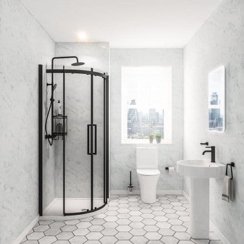 Marble White Gloss Wall Panel, 900mm Wide