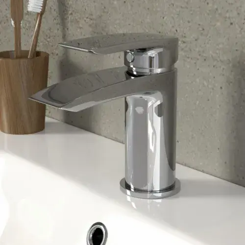Mataro Basin Mixer Tap, Chrome, Modern Lever Style
