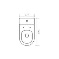 Matt Black Rimless Close Coupled Toilet inc Soft Close Seat