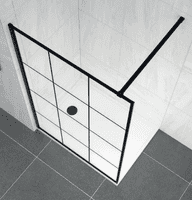Matt Black Framed Easy Clean 8mm Glass Wet Room Shower Screen