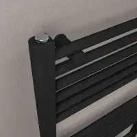 Matt Black Straight Towel Rail 1200mm x 500mm