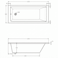 Frontline Medici 1650 x 800mm Bath – The Only Extra Wide 1650 Bath - FREE Delivery