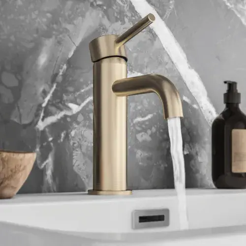 Meriden Basin Mono Tap with Waste Brushed Brass