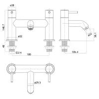 Meriden Bath Filler Tap with Curved Spout Matt Black