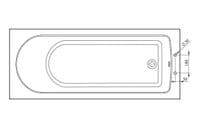 Merit Durable Acrylic Bath, 1700mm x 700mm, Single Ended, 2 Tap Holes, Optional Reinforced Upgrade