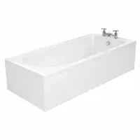Merit Durable Acrylic Bath, 1700mm x 700mm, Single Ended, 2 Tap Holes, Optional Reinforced Upgrade