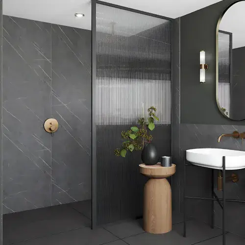 Mermaid Elite Shower Panels - Greystone Marble