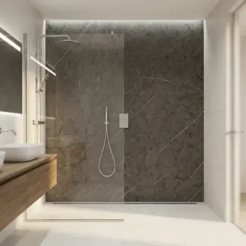 Mermaid Elite Shower Panels - Greystone Marble