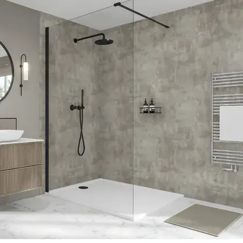 Mermaid Elite Shower Panels - Modern Concrete
