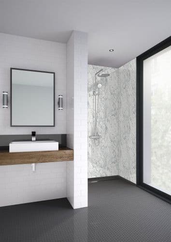 Mermaid Wetwall 11mm Bathroom Wall Panel - White Marble