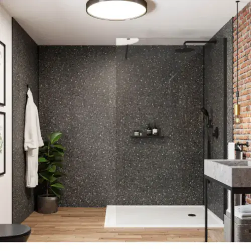 Mermaid Wetwall Panels - Terrazzo Noir - All Sizes