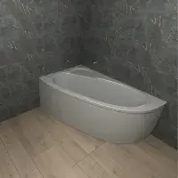 Merrill 1500 x 950mm Offset Corner Bath Left or Right Hand inc Legs & Fixings