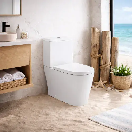 Metro Short Projection Comfort Height Close Coupled Back To Wall Toilet  Soft Close Seat