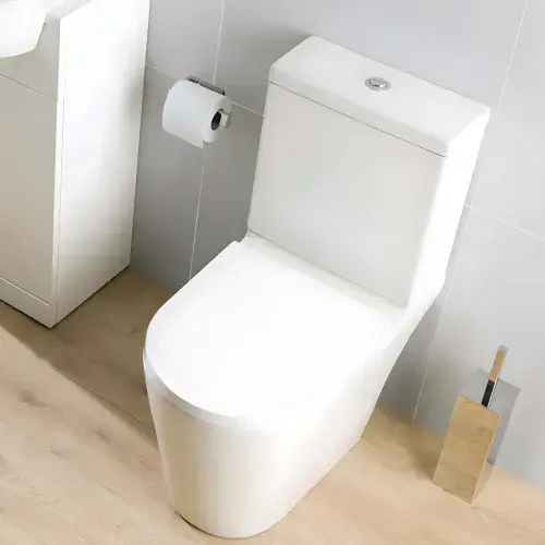 Metro Short Projection Toilet Pan, Cistern and Soft close Seat with Fixings - White