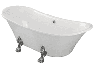 Millard 1760 x 710mm Freestanding Bath with Chrome Feet Set