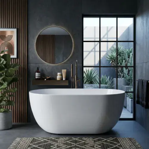 Minuet 1500mm AquaKast Freestanding Bath Reinforced Stone Resin & Acrylic