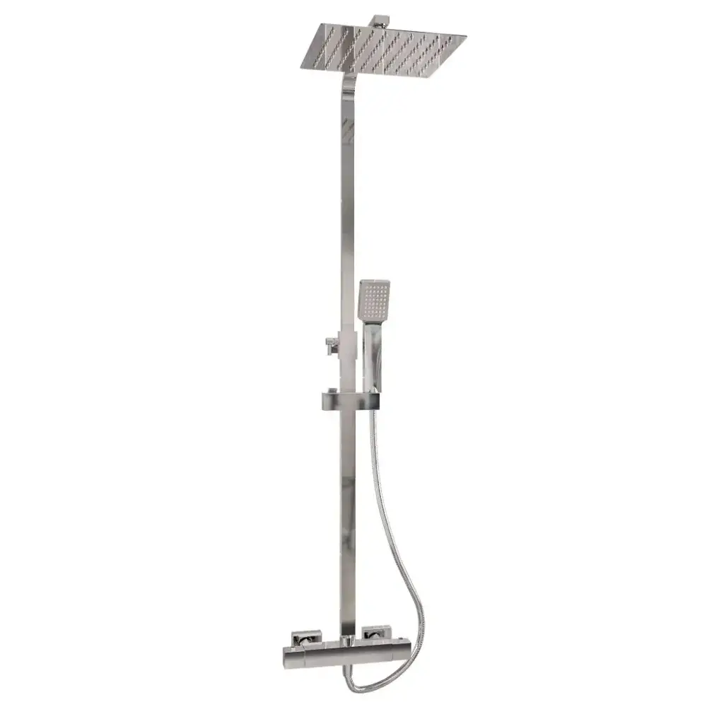 Modern Adjustable Height 850-1200mm Square Thermostatic Shower Pole ...