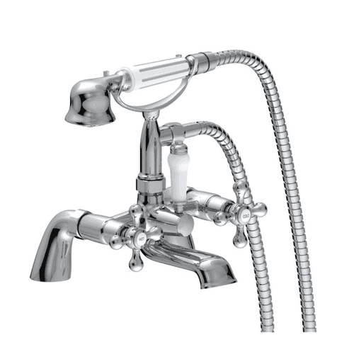 Modox Bath/Shower Mixer Tap, Chrome, Traditional Cross Top Style