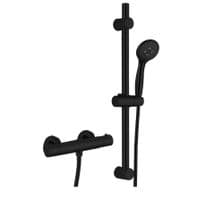Moira Thermostatic Bar Mixer Shower Set, Matt Black