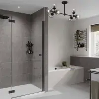 Multipanel Grey Mineral Large Tile Collection 598 x 2400mm Hydrolock Panel