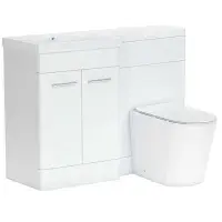 Narvik 1100mm Waterproof L-Shape Suite - White | Basin & Units
