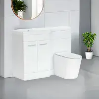 Narvik 1100mm Waterproof L-Shape Suite - White | Basin & Units