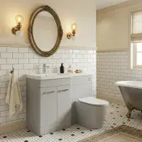 Narvik 1100mm Waterproof L-Shape Suite - Light Grey | Basin & Units