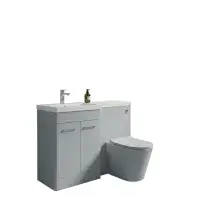Narvik 1100mm Waterproof L-Shape Suite - Light Grey | Basin & Units