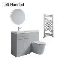 Narvik 1100mm Waterproof L-Shape Suite - Light Grey | Basin & Units