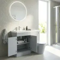 Narvik 1100mm Waterproof L-Shape Suite - Light Grey | Basin & Units