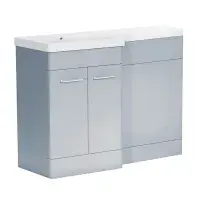 Narvik 1100mm Waterproof L-Shape Suite - Light Grey | Basin & Units