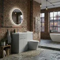 Narvik 1100mm Waterproof L-Shape Suite - Light Grey | Basin & Units