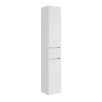 Narvik 300mm Waterproof Tall Unit - Gloss White | Wall Hung Storage