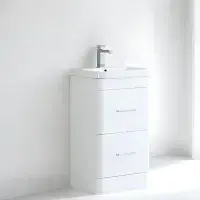 Narvik 500mm Waterproof Vanity Unit - Gloss White | 2 Drawers