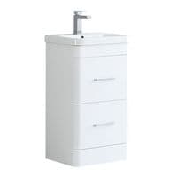 Narvik 500mm Waterproof Vanity Unit - Gloss White | 2 Drawers