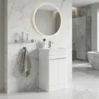 Narvik Gloss White 600mm - Basin Unit - 100% Waterproof Basin Unit