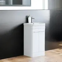 Narvik Gloss White 600mm - Basin Unit - 100% Waterproof Basin Unit