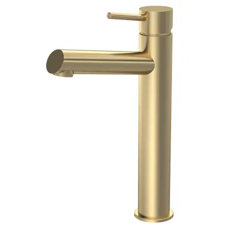 Navala High-Rise Mono Basin Mixer - Brushed Brass