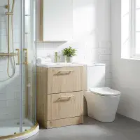Neo Plus Oak 600 Floor Standing Drawer Unit inc Basin