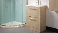 Neo Plus Oak 600 Floor Standing Drawer Unit inc Basin