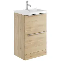 Neo Plus Oak 600 Floor Standing Drawer Unit inc Basin