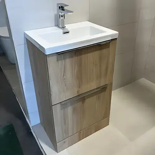 Neo Plus Oak 600 Floor Standing Drawer Unit inc Basin